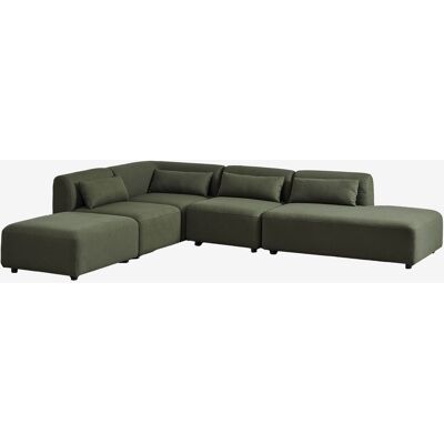 Sklum - Sofá Modular Esquinero De 4 Piezas Con Diván Derecho Y Puff Fogler Sklum - Sofá Modular Esquinero De 4 Piezas Con Diván Derecho Y Puff Fogler