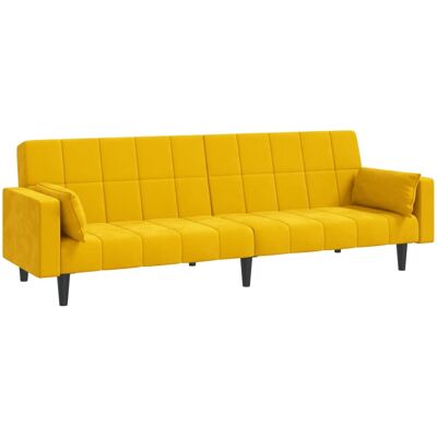 VIDAXL Sofá Cama de Terciopelo Amarillo para 2 Plazas - Sofá Cama VIDAXL Sofá Cama de Terciopelo Amarillo para 2 Plazas - Sofá Cama