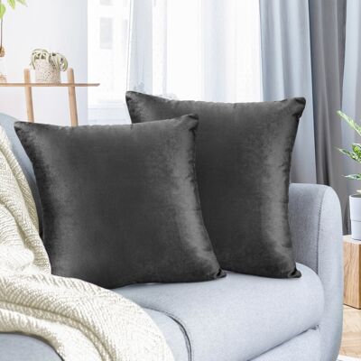 OEM Fundas De Cojín Decorativas De Terciopelo, Cuadradas, Suaves, De Color Liso, Ideales Para Sofás, 50 X 50 Cm, Gris Carbón, Paquete De 2. OEM Fundas De Cojín Decorativas De Terciopelo, Cuadradas, Suaves, De Color Liso, Ideales Para Sofás, 50 X 50 Cm, Gris Carbón, Paquete De 2.