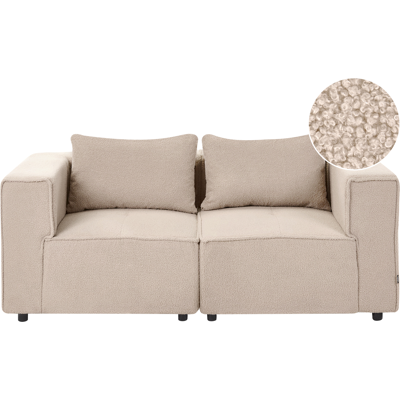 BELIANI Sofá Modular Moderno De Bouclé De 2 Plazas Con Dos Piezas Esquineras Modulares Beige Axebo BELIANI Sofá Modular Moderno De Bouclé De 2 Plazas Con Dos Piezas Esquineras Modulares Beige Axebo