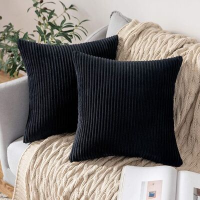 OEM Funda De Cojín Decorativa De Terciopelo, Funda De Almohada Suave Para Sofá, Sala De Estar, Sillón, Juego De 2, 45x45cm, Negro OEM Funda De Cojín Decorativa De Terciopelo, Funda De Almohada Suave Para Sofá, Sala De Estar, Sillón, Juego De 2, 45x45cm, Negro
