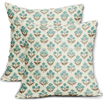 OEM Fundas De Cojín Con Estampado Floral Azul Verdoso, 45 X 45 Cm, Juego De Dos Piezas, Fundas De Cojín Florales De Estilo Bohemio Vintage – Decoración De Sofá/cama De Estilo Rústico OEM Fundas De Cojín Con Estampado Floral Azul Verdoso, 45 X 45 Cm, Juego De Dos Piezas, Fundas De Cojín Florales De Estilo Bohemio Vintage – Decoración De Sofá/cama De Estilo Rústico