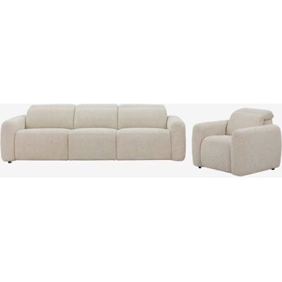 Conjunto De Salón Con Sofá De 3 Plazas Reclinable Y Eléctrico Y Sillón Tapizado Peggy Sklum Conjunto De Salón Con Sofá De 3 Plazas Reclinable Y Eléctrico Y Sillón Tapizado Peggy Sklum