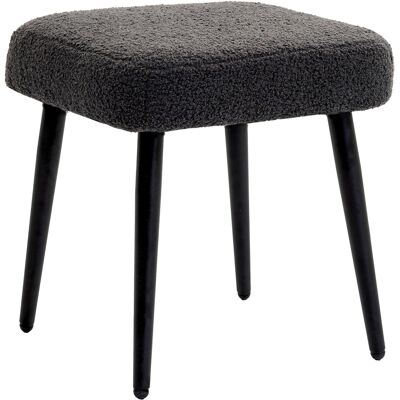 KELLANY Otoman Cuadrado Con Aspecto De Cachemira, Gris Oscuro, Patas De Acero, Ideal Para Sala De Estar Y Dormitorio KELLANY Otoman Cuadrado Con Aspecto De Cachemira, Gris Oscuro, Patas De Acero, Ideal Para Sala De Estar Y Dormitorio