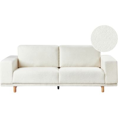 Beliani Nivala - Sofá Retro de 3 Plazas Blanco Crema Beliani Nivala - Sofá Retro de 3 Plazas Blanco Crema