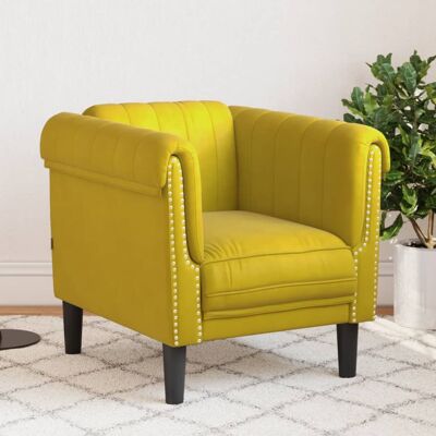 Sillón de Terciopelo Amarillo VIDAXL - Sofá Sillón Sillón de Terciopelo Amarillo VIDAXL - Sofá Sillón
