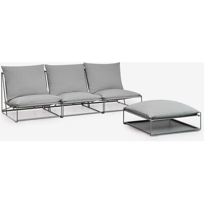 Sklum - Sofá Modular De Jardín De 3 Piezas Y Puff Convertible Amaro Sklum - Sofá Modular De Jardín De 3 Piezas Y Puff Convertible Amaro