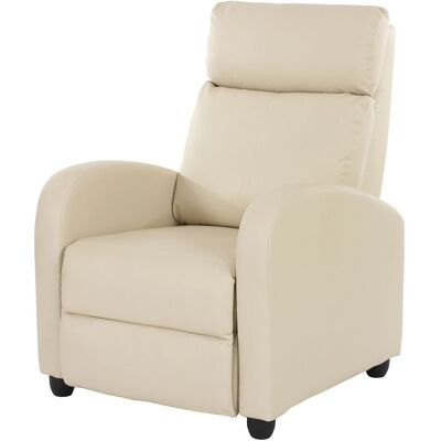 Décoshop26 - Sillón Tv Reclinable Tv Respaldo Regulable Y Reposapiés En Sintético Crema 040002018 Décoshop26 - Sillón Tv Reclinable Tv Respaldo Regulable Y Reposapiés En Sintético Crema 040002018