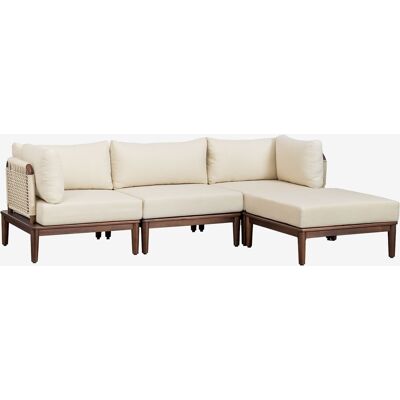 Sklum - Sofá Modular De 3 Piezas Con 2 Sillones Esquineros Y Puff En Acacia Giulia Sklum - Sofá Modular De 3 Piezas Con 2 Sillones Esquineros Y Puff En Acacia Giulia