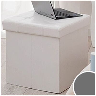 Trade Shop Puf Cubo de Almacenamiento - Cuero Ecológico - 38x38cm Trade Shop Puf Cubo de Almacenamiento - Cuero Ecológico - 38x38cm