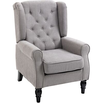 JHY DESIGN Sillón Tapizado Con Asiento Amplio, Patas De Madera, Estilo Clásico, Muy Cómodo, 74 X 86 X 102 Cm, Gris. JHY DESIGN Sillón Tapizado Con Asiento Amplio, Patas De Madera, Estilo Clásico, Muy Cómodo, 74 X 86 X 102 Cm, Gris.