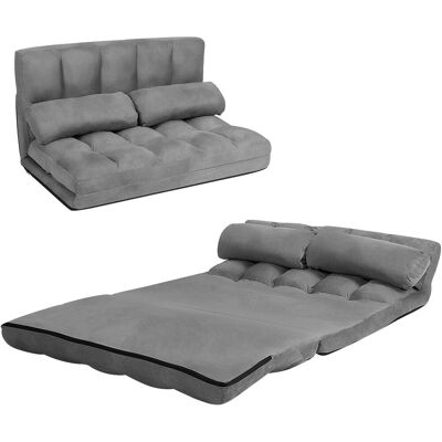 Costway Sofá De Suelo Regulable, Sofá Cama Plegable En 6 Posiciones Y Revestimiento Removible, Duradero Y Estable En Ante Con 2 Cojines, Para Dormitorio Salón Balcón (gris Claro) Costway Sofá De Suelo Regulable, Sofá Cama Plegable En 6 Posiciones Y Revestimiento Removible, Duradero Y Estable En Ante Con 2 Cojines, Para Dormitorio Salón Balcón (gris Claro)