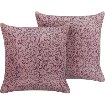 Cojines de Terciopelo Rosa con Estampado Floral - Decoración Cojines de Terciopelo Rosa con Estampado Floral - Decoración