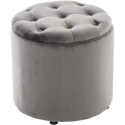 Décoshop26 - Taburete Puf Con Espacio De Almacenamiento En Tejido De Terciopelo Gris 42x44cm Tabo10080 Décoshop26 - Taburete Puf Con Espacio De Almacenamiento En Tejido De Terciopelo Gris 42x44cm Tabo10080