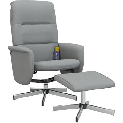 vidaXL - Sillón reclinable de masaje gris claro - Sillón masaje reclinable vidaXL - Sillón reclinable de masaje gris claro - Sillón masaje reclinable