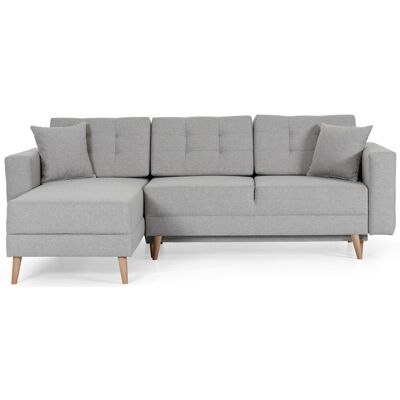 MEUBLORAMA Sofá De Esquina Convertible Hasgard 3 Plazas Gris 248x162 Cm – Con Almacenamiento Y Patas De Madera MEUBLORAMA Sofá De Esquina Convertible Hasgard 3 Plazas Gris 248x162 Cm – Con Almacenamiento Y Patas De Madera