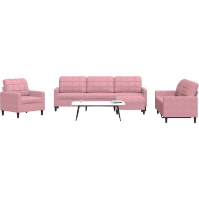 Vidaxl Conjunto de Sofás de Terciopelo Rosa 4 Piezas Vidaxl Conjunto de Sofás de Terciopelo Rosa 4 Piezas