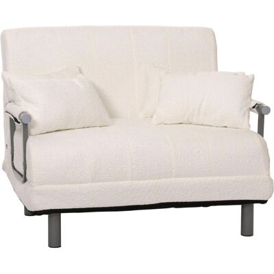 DÉCOSHOP26 Ofá Cama Convertible Cama Supletoria 190x100 Cm Sillón Cama Diseño Moderno Tejido Bouclé Crema 04001001 DÉCOSHOP26 Ofá Cama Convertible Cama Supletoria 190x100 Cm Sillón Cama Diseño Moderno Tejido Bouclé Crema 04001001