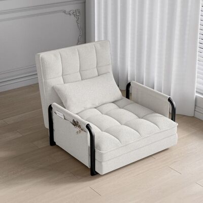OEM Sofá Cama Modular De 1 Plaza, Sillón, Lectura En La Sala, Chaise Longue Y Cama De Tela Boucle Beige, Diseño Moderno OEM Sofá Cama Modular De 1 Plaza, Sillón, Lectura En La Sala, Chaise Longue Y Cama De Tela Boucle Beige, Diseño Moderno