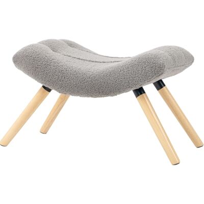 Ottomana Acolchada De Tejido Bouclé Gris Claro 67x45x38 Cm Modenuit Ottomana Acolchada De Tejido Bouclé Gris Claro 67x45x38 Cm Modenuit