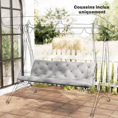 PZCC Cojín/colchón Para Asiento Y Respaldo De Banco De Jardín, Columpio O Sofá De 3 Plazas, Gran Comodidad, 150 X 98 X 8 Cm, Gris Claro PZCC Cojín/colchón Para Asiento Y Respaldo De Banco De Jardín, Columpio O Sofá De 3 Plazas, Gran Comodidad, 150 X 98 X 8 Cm, Gris Claro