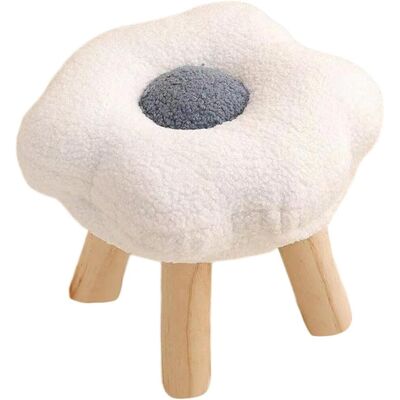OEM Puf Reposapiés Blanco Con Forma De Flor, Base Antideslizante, Patas De Madera, Multifuncional Para Usar Debajo De Un Escritorio/sofá/dormitorio. OEM Puf Reposapiés Blanco Con Forma De Flor, Base Antideslizante, Patas De Madera, Multifuncional Para Usar Debajo De Un Escritorio/sofá/dormitorio.
