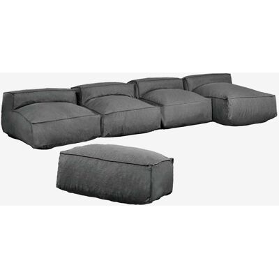 Sofá Modular Chaise Longue De 4 Piezas Y Puff Dojans Sklum Sofá Modular Chaise Longue De 4 Piezas Y Puff Dojans Sklum