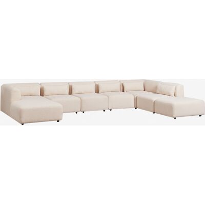 Sklum - Sofá Modular Chaise Longue Izquierdo De 6 Piezas Con Puff Fogler Sklum - Sofá Modular Chaise Longue Izquierdo De 6 Piezas Con Puff Fogler