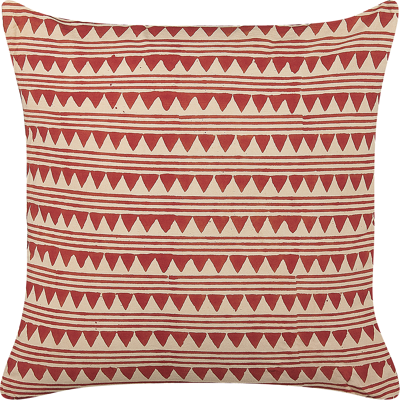 BELIANI Cojín De Algodón Rojo Beige 45 X 45 Cm Hecho A Mano Geométrico Relleno Deglupta BELIANI Cojín De Algodón Rojo Beige 45 X 45 Cm Hecho A Mano Geométrico Relleno Deglupta