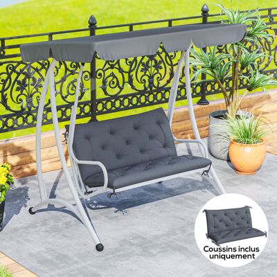 PZCC Cojín Para Banco Outsunny, Colchón Para Asiento Y Respaldo De Banco De Jardín, Cojín Para Columpio, Sofá De 3 Plazas, Gran Comodidad, 100 X 98 X 8 Cm, Gris PZCC Cojín Para Banco Outsunny, Colchón Para Asiento Y Respaldo De Banco De Jardín, Cojín Para Columpio, Sofá De 3 Plazas, Gran Comodidad, 100 X 98 X 8 Cm, Gris