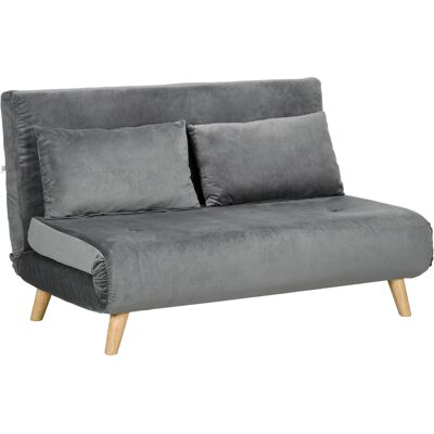 JHY DESIGN Sofá Cama, Sofá Reclinable, Diván, Incluye 2 Cojines, Aspecto De Terciopelo, 130 X 78 X 79 Cm, Gris. JHY DESIGN Sofá Cama, Sofá Reclinable, Diván, Incluye 2 Cojines, Aspecto De Terciopelo, 130 X 78 X 79 Cm, Gris.