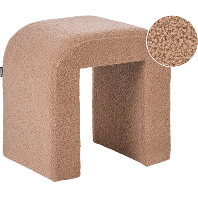 BELIANI Puf Otomana Moderno En Forma De U Tapizado En Bouclé Estilo Rústico Retro Marrón Claro Estes BELIANI Puf Otomana Moderno En Forma De U Tapizado En Bouclé Estilo Rústico Retro Marrón Claro Estes