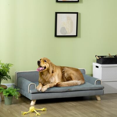 PZCC Sofá Escandinavo Para Perros/gatos Con Cojín Suave Extraíble Y Patas De Madera Maciza, 100 X 62 X 32 Cm, Gris. PZCC Sofá Escandinavo Para Perros/gatos Con Cojín Suave Extraíble Y Patas De Madera Maciza, 100 X 62 X 32 Cm, Gris.