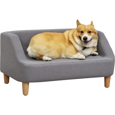 LIIYIELA Sofá Cama Para Perros, Estilo Escandinavo, Patas De Madera, Funda De Tela Extraíble, 75 X 55 X 39 Cm - Gris LIIYIELA Sofá Cama Para Perros, Estilo Escandinavo, Patas De Madera, Funda De Tela Extraíble, 75 X 55 X 39 Cm - Gris