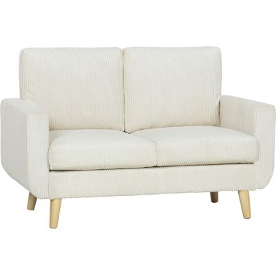 LIIYIELA Sofá De Pana De 2 Plazas, Sofá Moderno Para Salón De 134 Cm, Asiento Acolchado, Cojín De Muelles, Color Crema. LIIYIELA Sofá De Pana De 2 Plazas, Sofá Moderno Para Salón De 134 Cm, Asiento Acolchado, Cojín De Muelles, Color Crema.