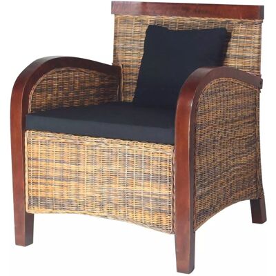 HELLOSHOP26 Sillón Sillón Asiento Salón Diseño Club Sofá Sala De Estar Ratán Tejido A Mano Marrón 1102077/3 HELLOSHOP26 Sillón Sillón Asiento Salón Diseño Club Sofá Sala De Estar Ratán Tejido A Mano Marrón 1102077/3
