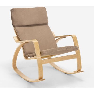 AHD AMAZING HOME DESIGN Sillón Mecedora De Madera Con Diseño Escandinavo Aalborg - Beige AHD AMAZING HOME DESIGN Sillón Mecedora De Madera Con Diseño Escandinavo Aalborg - Beige