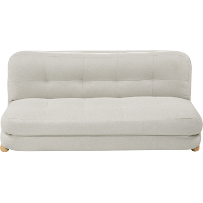 BELIANI Sofá Cama De 2 Plazas Tapizado De Lino Sintético Patas De Madera Acolchado Salón Dormitorio Habitación De Invitados Blanco Crema Esbjerg BELIANI Sofá Cama De 2 Plazas Tapizado De Lino Sintético Patas De Madera Acolchado Salón Dormitorio Habitación De Invitados Blanco Crema Esbjerg