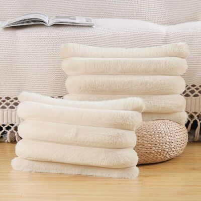 OEM Juego De 2 Fundas De Cojín De Felpa De Piel Sintética, Fundas Decorativas Suaves A Rayas Para Sofá O Dormitorio, Color Beige, 30 X 50 Cm. OEM Juego De 2 Fundas De Cojín De Felpa De Piel Sintética, Fundas Decorativas Suaves A Rayas Para Sofá O Dormitorio, Color Beige, 30 X 50 Cm.