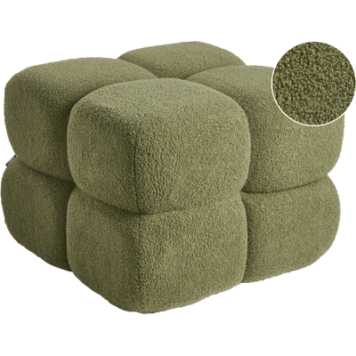 BELIANI Puf Moderno Cuadrado Decorativo Dormitorio Sala De Estar Reposapiés Bouclé Verde Caliente BELIANI Puf Moderno Cuadrado Decorativo Dormitorio Sala De Estar Reposapiés Bouclé Verde Caliente