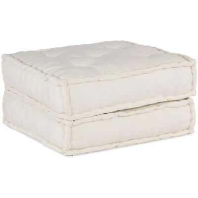 vidaXL Puf Modular Cremoso - Tela, 70x70x36cm vidaXL Puf Modular Cremoso - Tela, 70x70x36cm