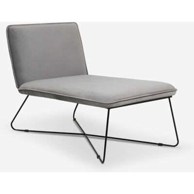 AHD AMAZING HOME DESIGN Sillón Chaise Longue De Diseño Moderno Y Minimalista En Terciopelo Dumas - Gris AHD AMAZING HOME DESIGN Sillón Chaise Longue De Diseño Moderno Y Minimalista En Terciopelo Dumas - Gris