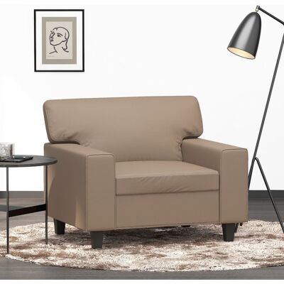 Vidaxl - Sillón de cuero sintético color capuchino - 60 cm Vidaxl - Sillón de cuero sintético color capuchino - 60 cm
