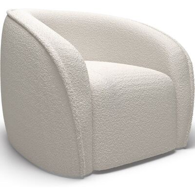 PRIVATEFLOOR Sillón en Bouclé Blanco - Redondo, Modern - Sillón PRIVATEFLOOR Sillón en Bouclé Blanco - Redondo, Modern - Sillón