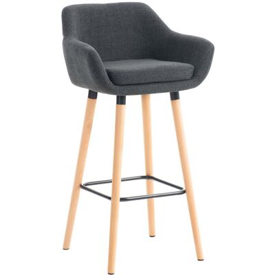 DÉCOSHOP26 Taburete De Bar Lounge X1 Diseño Escandinavo Asiento De Tela Gris Oscuro Patas De Madera Reposapiés De Metal 100004923 DÉCOSHOP26 Taburete De Bar Lounge X1 Diseño Escandinavo Asiento De Tela Gris Oscuro Patas De Madera Reposapiés De Metal 100004923