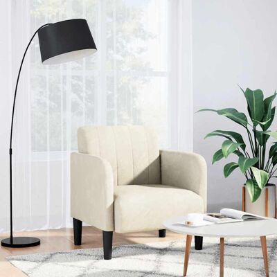 Sillón con Reposabrazos en Terciopelo Color Crema 54 cm - Armchair Sillón con Reposabrazos en Terciopelo Color Crema 54 cm - Armchair
