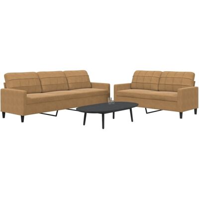 Conjunto de Sofás Terciopelo VidaXL Marrón Conjunto de Sofás Terciopelo VidaXL Marrón