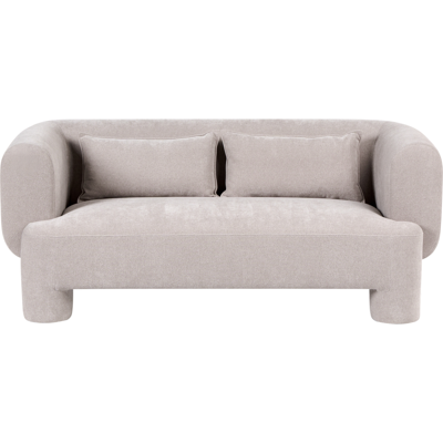 BELIANI Sofá 3 Plazas Tapizado De Tela Con Textura Aterciopelada Patas Cilíndricas Estilo Orgánico Beige Hogbo BELIANI Sofá 3 Plazas Tapizado De Tela Con Textura Aterciopelada Patas Cilíndricas Estilo Orgánico Beige Hogbo