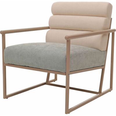 DÉCOSHOP26 Sillón De Diseño Contemporáneo En Tejido De Terciopelo Beige Con Cojín Azul Verdoso Y Estructura De Acero Con Recubrimiento En Polvo 040009491 DÉCOSHOP26 Sillón De Diseño Contemporáneo En Tejido De Terciopelo Beige Con Cojín Azul Verdoso Y Estructura De Acero Con Recubrimiento En Polvo 040009491