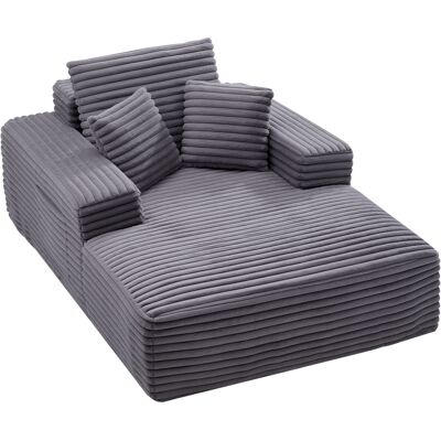 Vevor Chaise Longue Relajante, Sofá Cama Tapizado Con Cojines Decorativos Y Reposabrazos, Con Asiento Profundo Para Salón Y Dormitorio, Esponja Altamente Elástica, 1380 X 1500 X 700 Mm, Gris Vevor Chaise Longue Relajante, Sofá Cama Tapizado Con Cojines Decorativos Y Reposabrazos, Con Asiento Profundo Para Salón Y Dormitorio, Esponja Altamente Elástica, 1380 X 1500 X 700 Mm, Gris